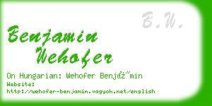 benjamin wehofer business card